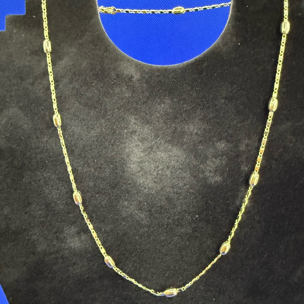 Pretty Bird 18K Yellow Gold Plated Bead Bar Chain - 17.5”